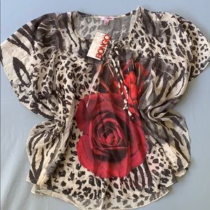 Juniors Dressy Print Chiffon Top